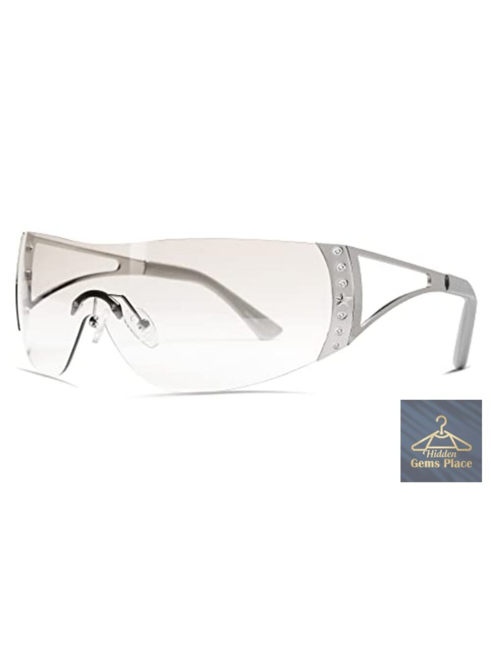 Oversized Y2K Wrap Around Sunglasses for Men Women Futuristic Flat Top UV400